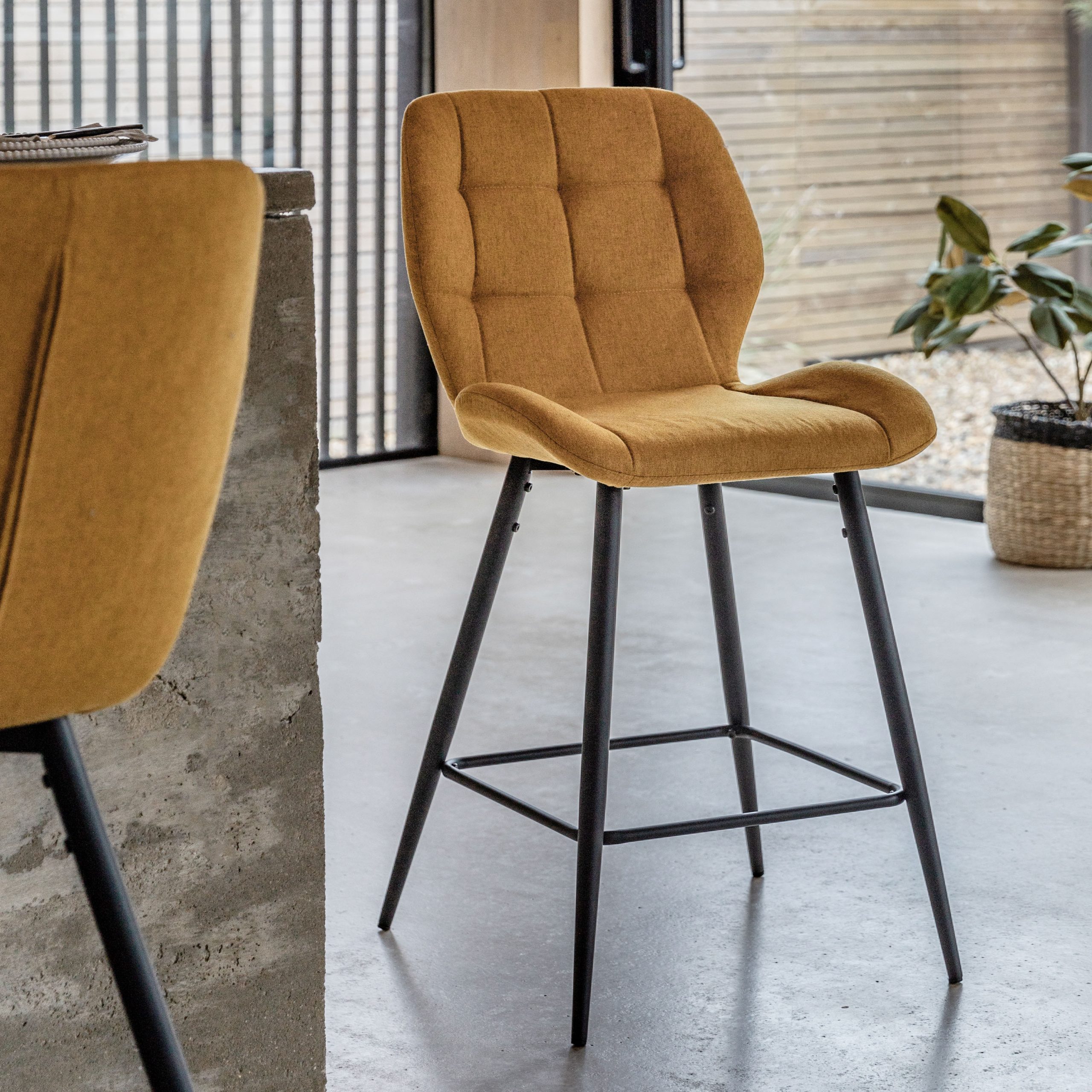 Gallery Direct Manford Stool Saffron (Set of 2)