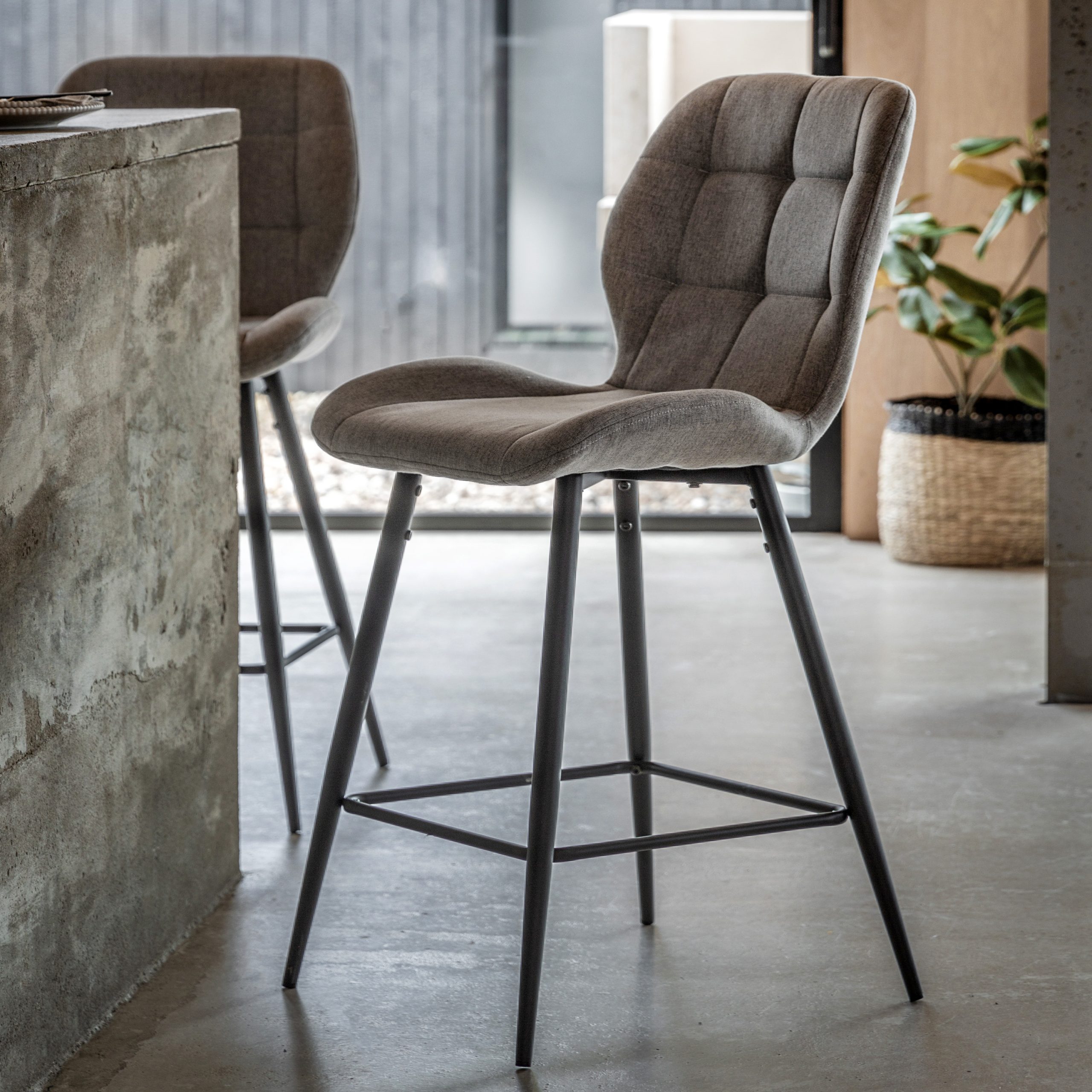 Gallery Direct Manford Stool Light Grey (Set of 2)