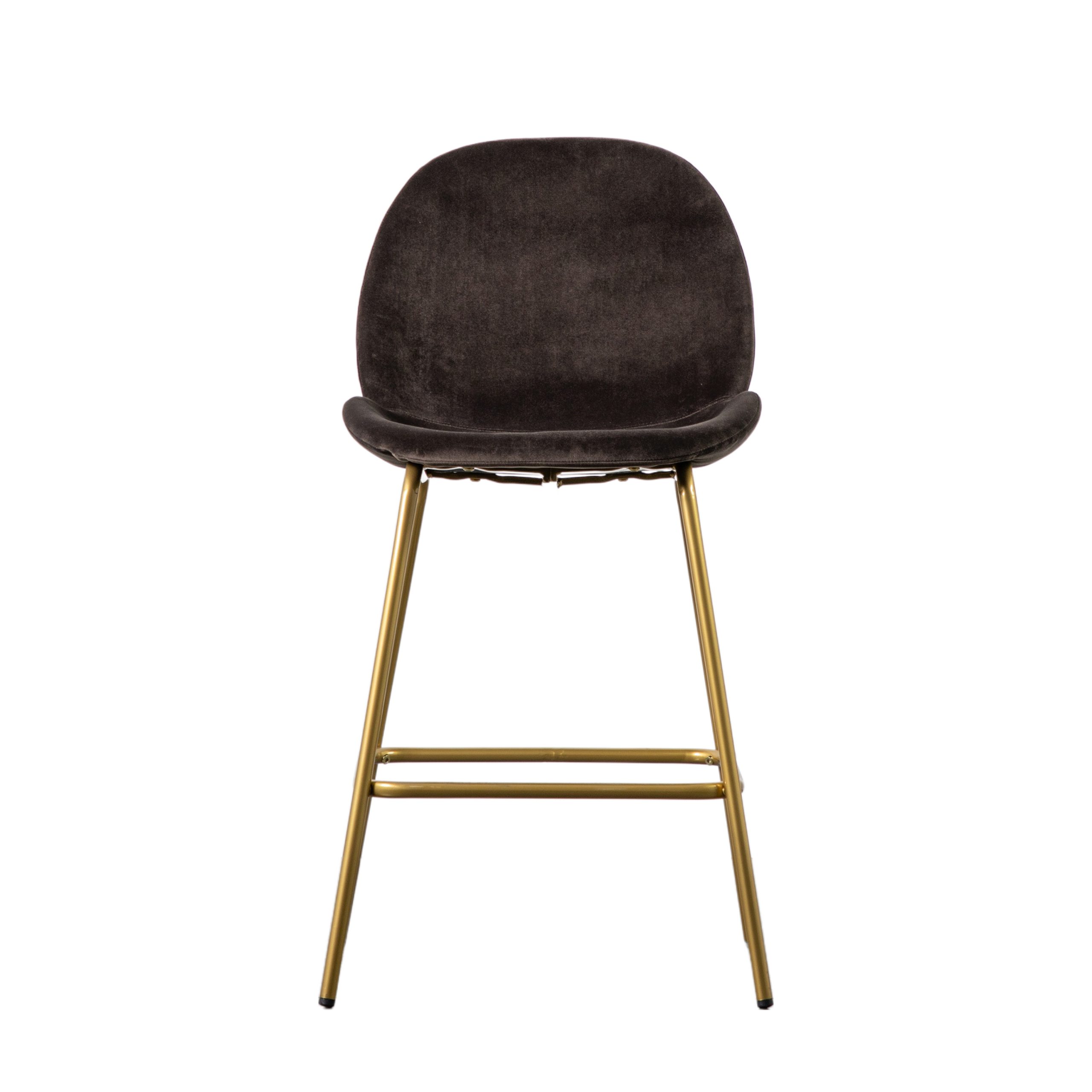 Gallery Direct Flanagan Stool Chocolate Brown Velvet (Set of 2)