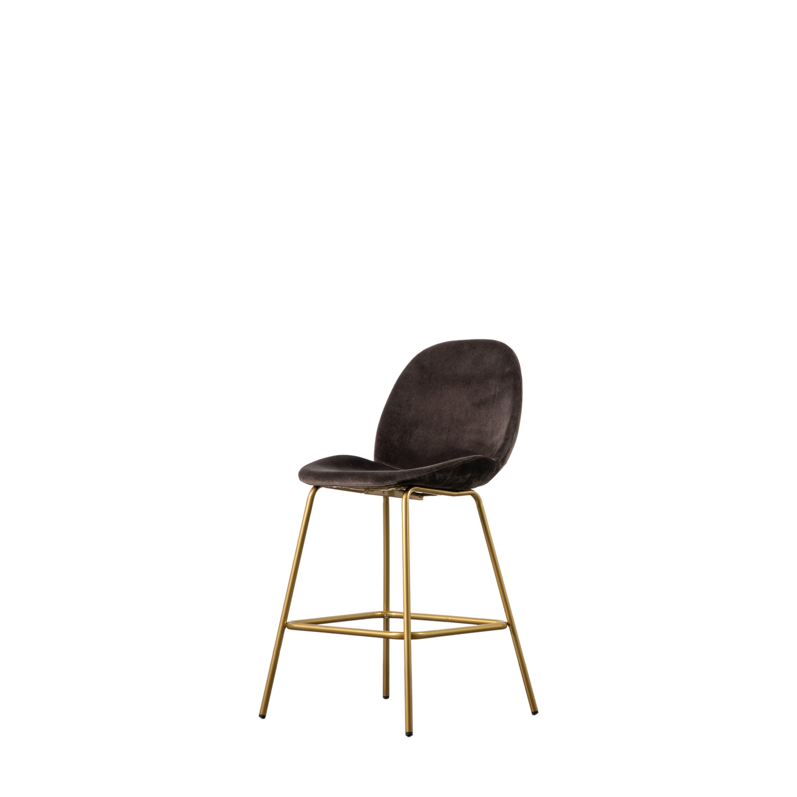 Gallery Direct Flanagan Stool Chocolate Brown Velvet (Set of 2)