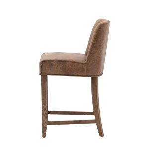 Gallery Direct Tarnby Bar Stool Brown Leather Set of 2 | Shackletons