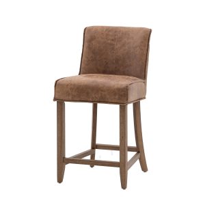 Gallery Direct Tarnby Bar Stool Brown Leather Set of 2 | Shackletons