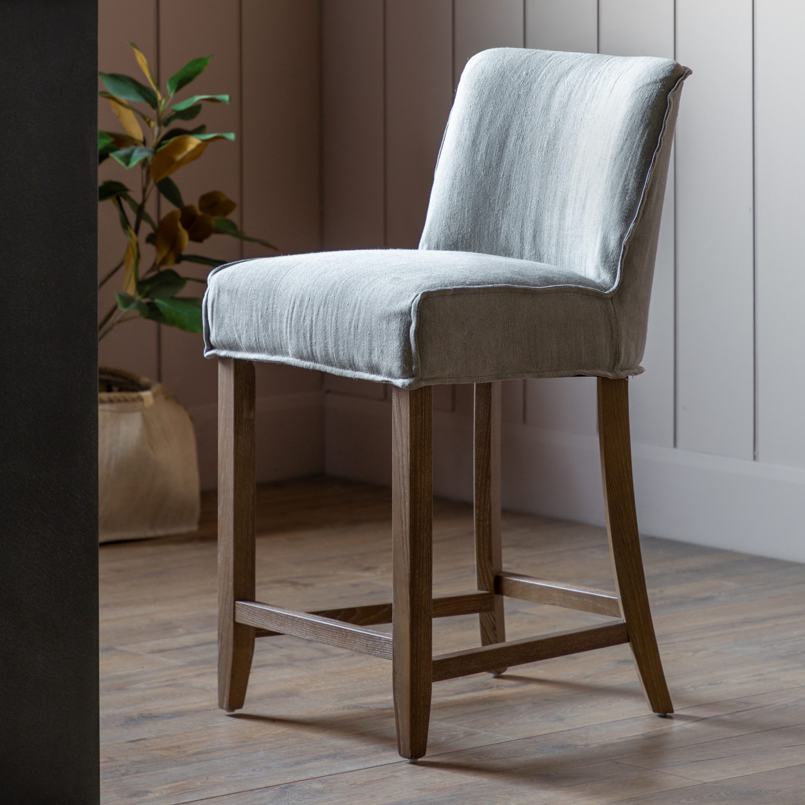 Gallery Direct Tarnby Bar Stool Grey Linen (Set of 2)