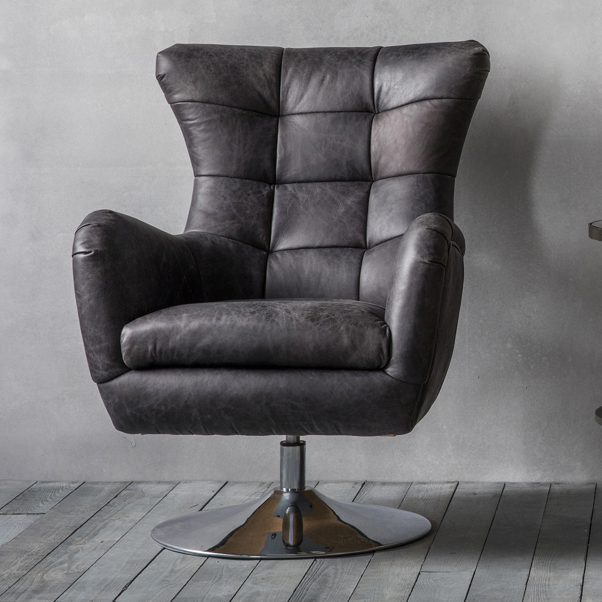 Gallery Direct Bristol Swivel Chair Antique Ebony
