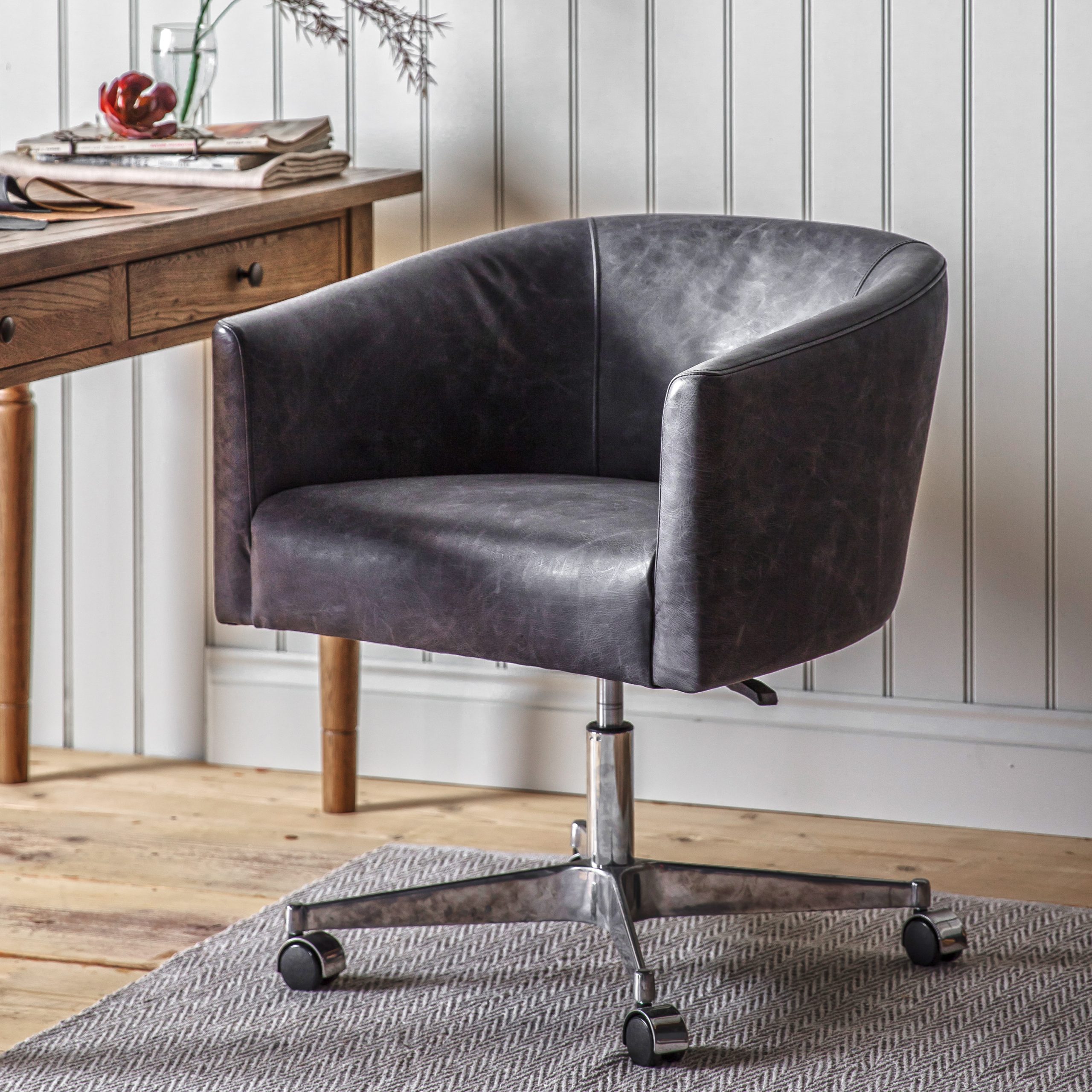 Gallery Direct Feynman Swivel Chair Antique Ebony