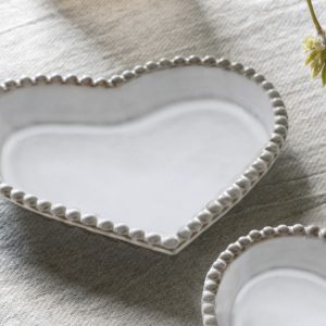 Gallery Direct Beaded Heart Plate Set of 3 | Shackletons