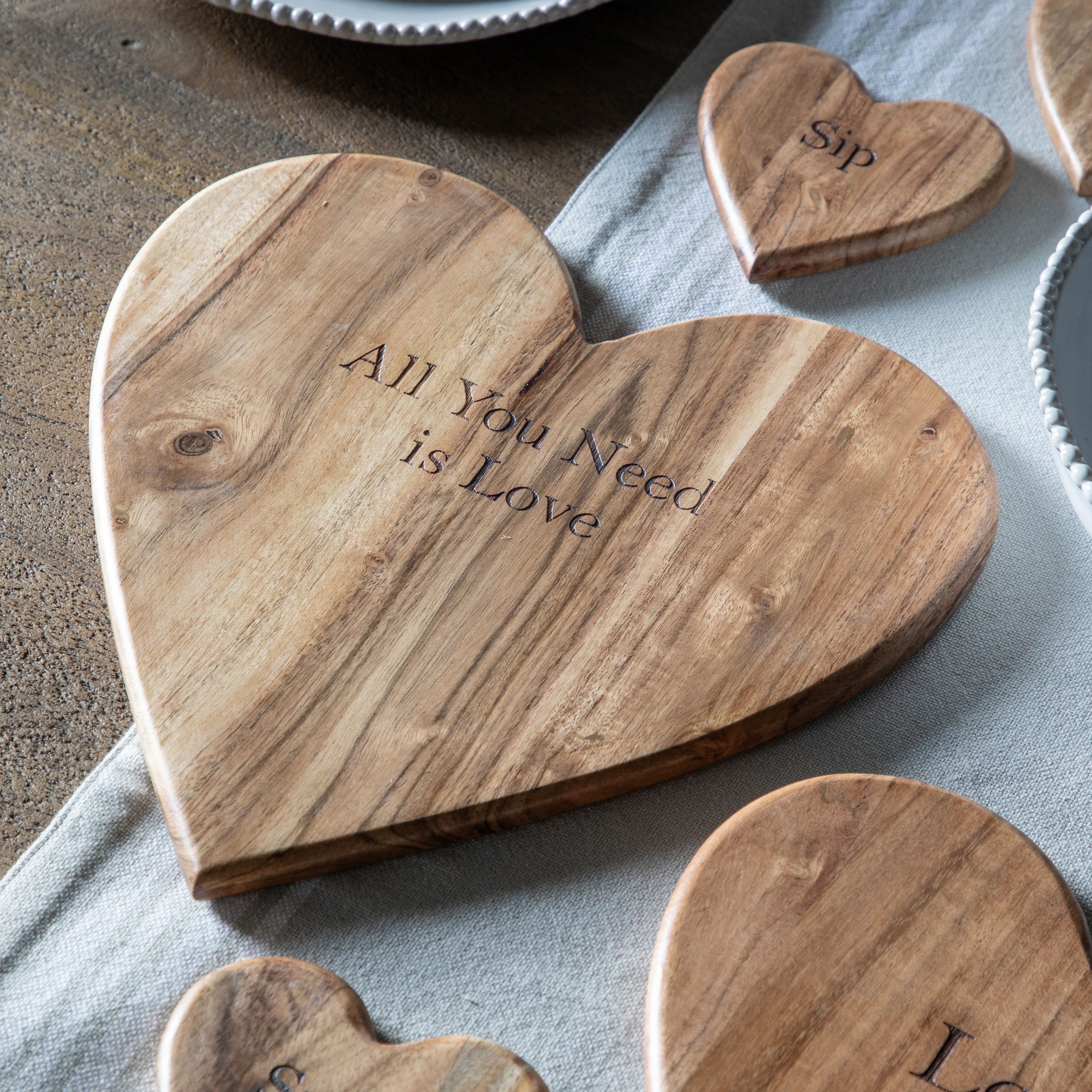 Gallery Direct Emotive Heart Chopping Board Natural