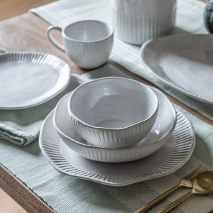 Gallery Direct Organic Ridged Pasta Bowl Pack of 4 | Shackletons