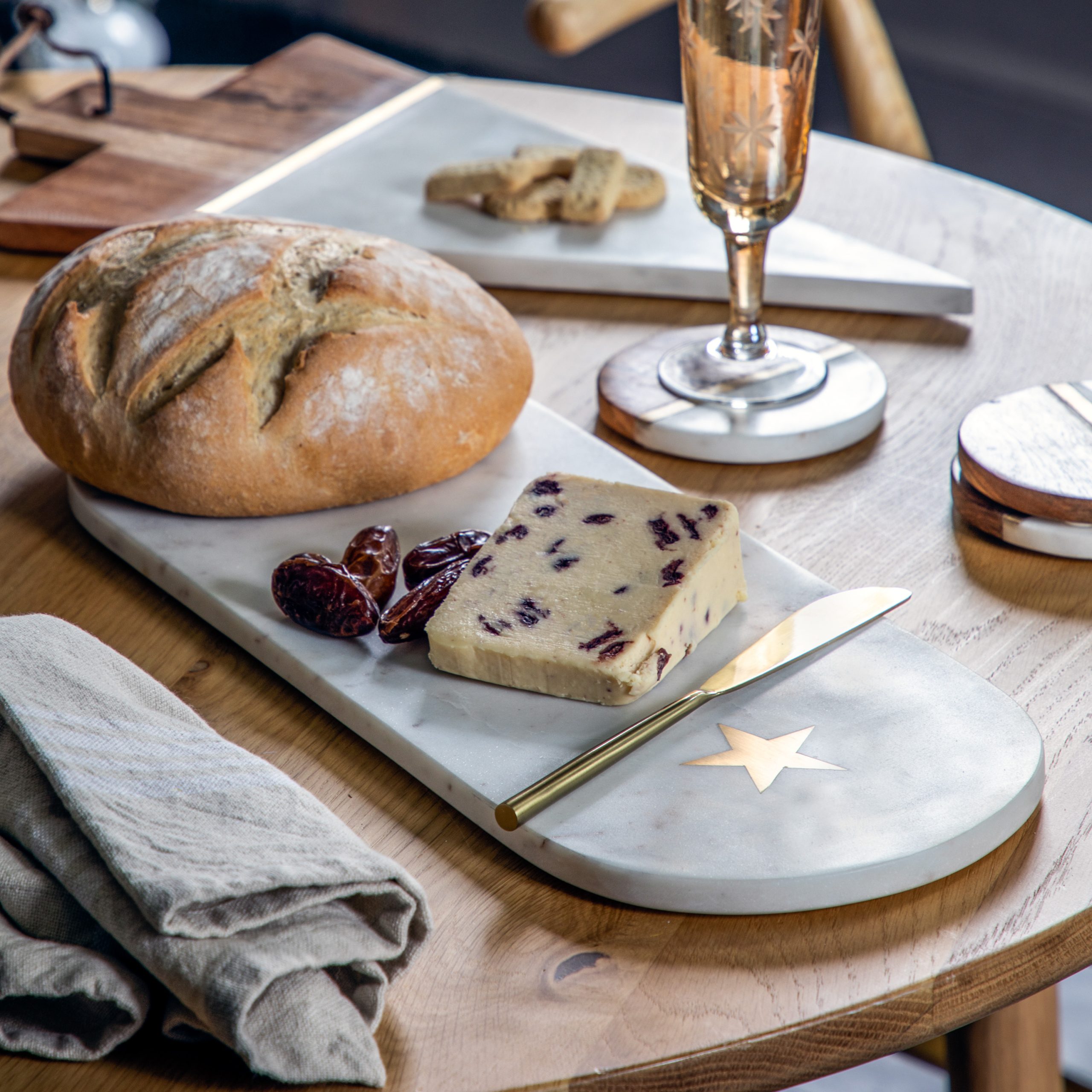 Gallery Direct Star Board Marble/Brass