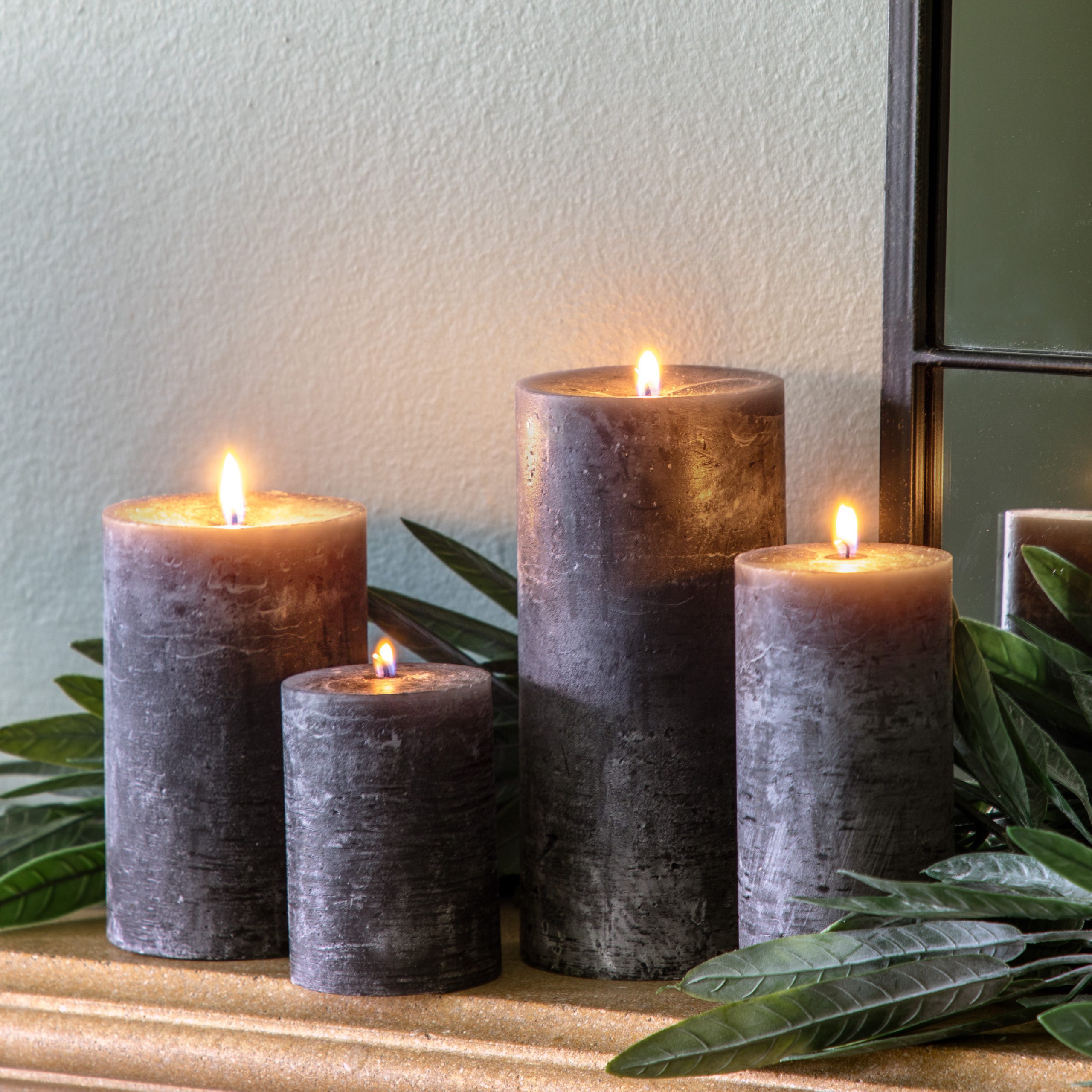 Gallery Direct Pillar Candle Rustic Slate
