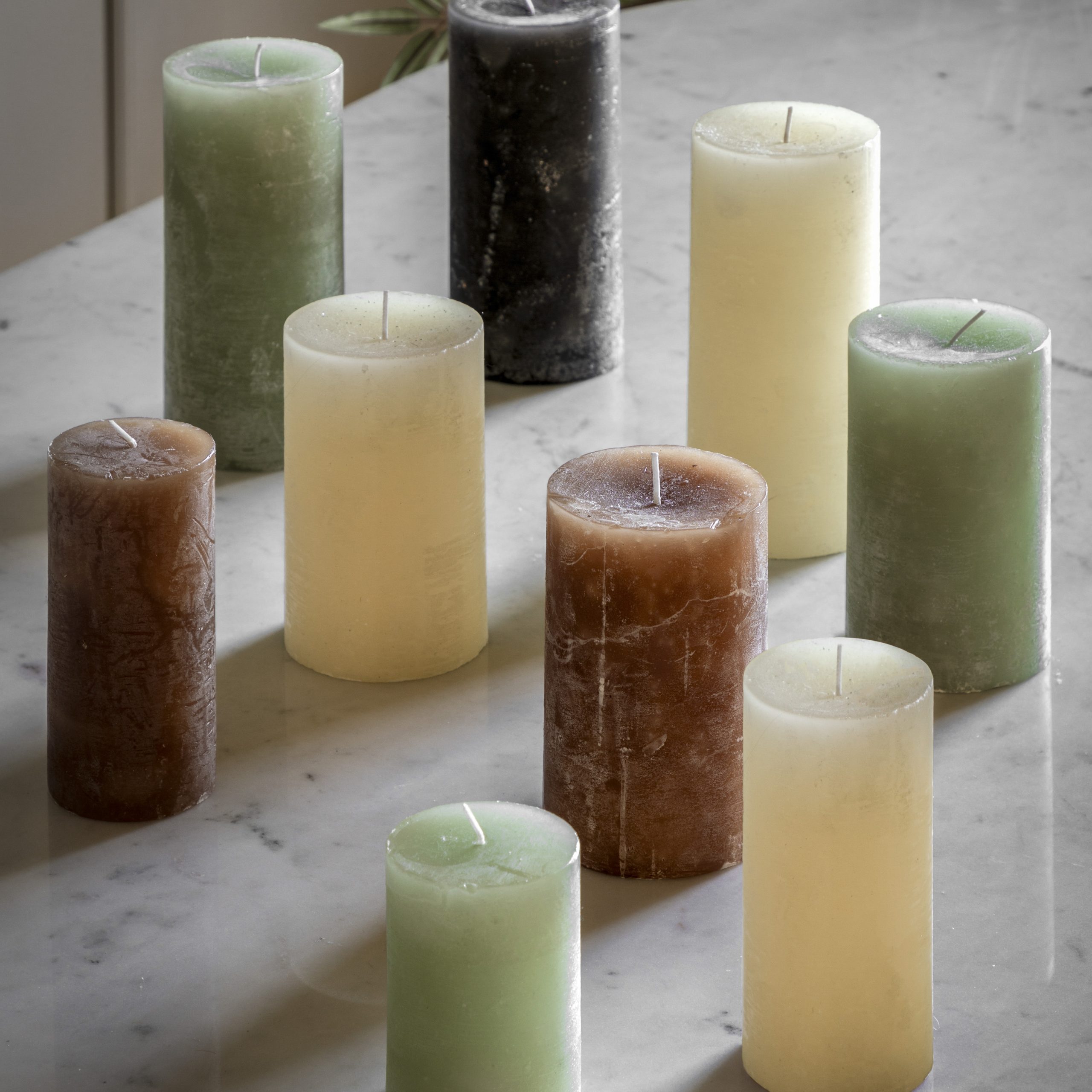 Gallery Direct Pillar Candle Rustic Slate