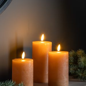 Gallery Direct LED Candle Rustic Amber Set of 3 | Shackletons