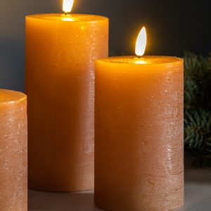 Gallery Direct LED Candle Rustic Amber Set of 3 | Shackletons