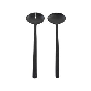 Gallery Direct Lena Salad Servers Black Set of 2 | Shackletons