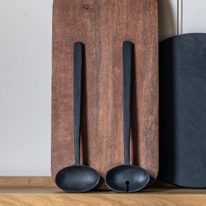 Gallery Direct Lena Salad Servers Black Set of 2 | Shackletons