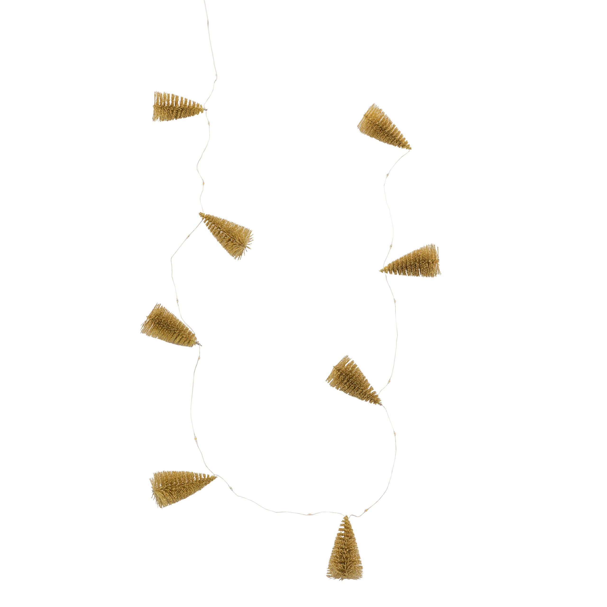 Gallery Direct Brush Tree Garland  LED Lights Gold | Shackletons