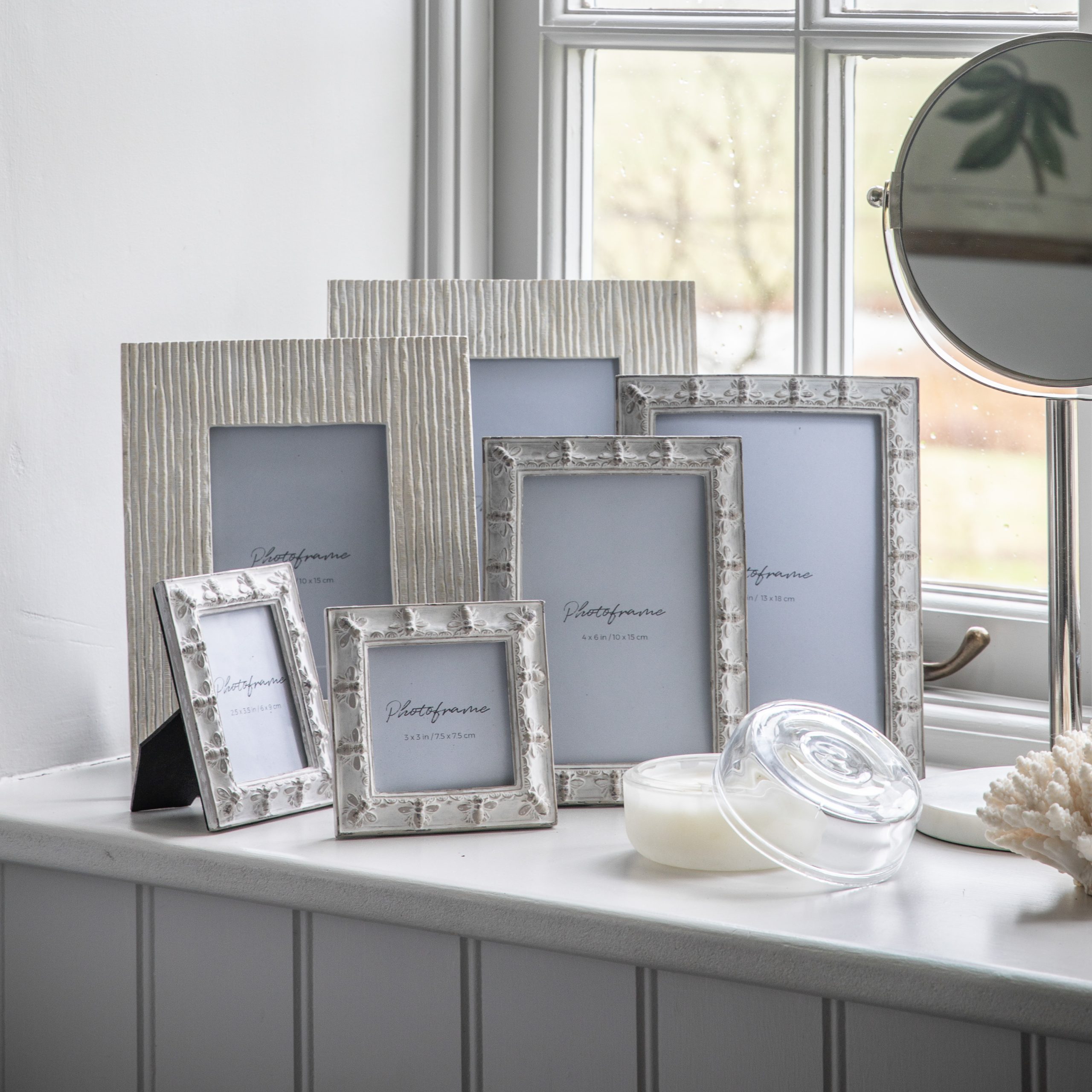 Gallery Direct Honey Bee Photo Frame 5 Antique Grey