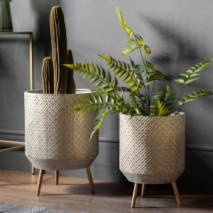 Gallery Direct Amelia Metal Planter Set of 2 | Shackletons