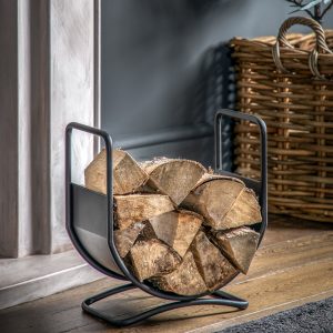 Gallery Direct Bronte Log Basket Black | Shackletons