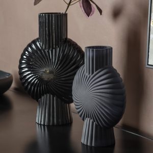 Gallery Direct Cassis Vase Frosted Black Small | Shackletons