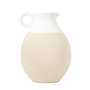 Gallery Direct Tinos Pitcher Vase Large White Natural | Shackletons
