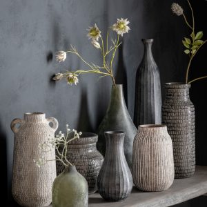 Gallery Direct Sgraffito Vase Wide Black | Shackletons