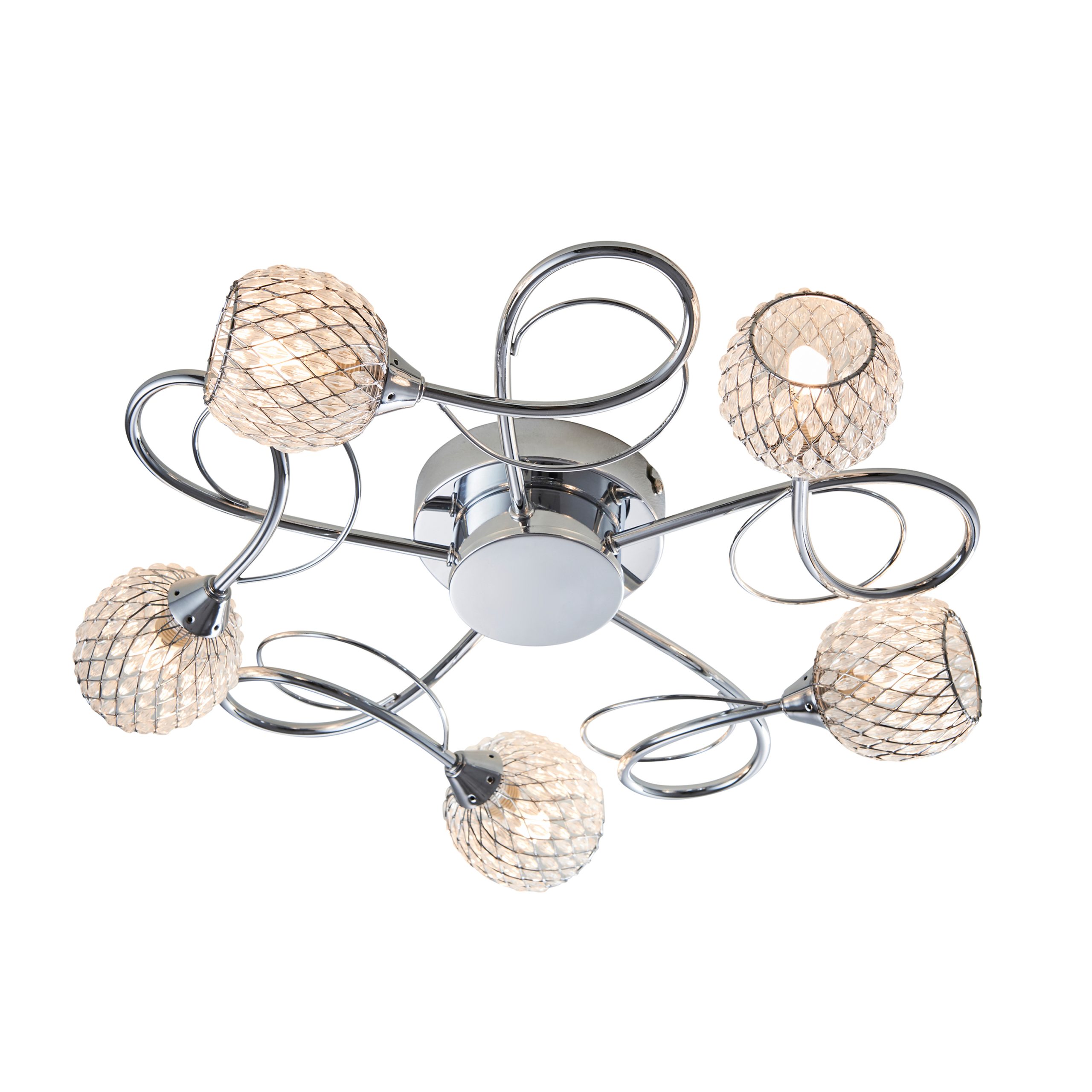 Gallery Direct Aherne 5 Ceiling Lamp Chrome