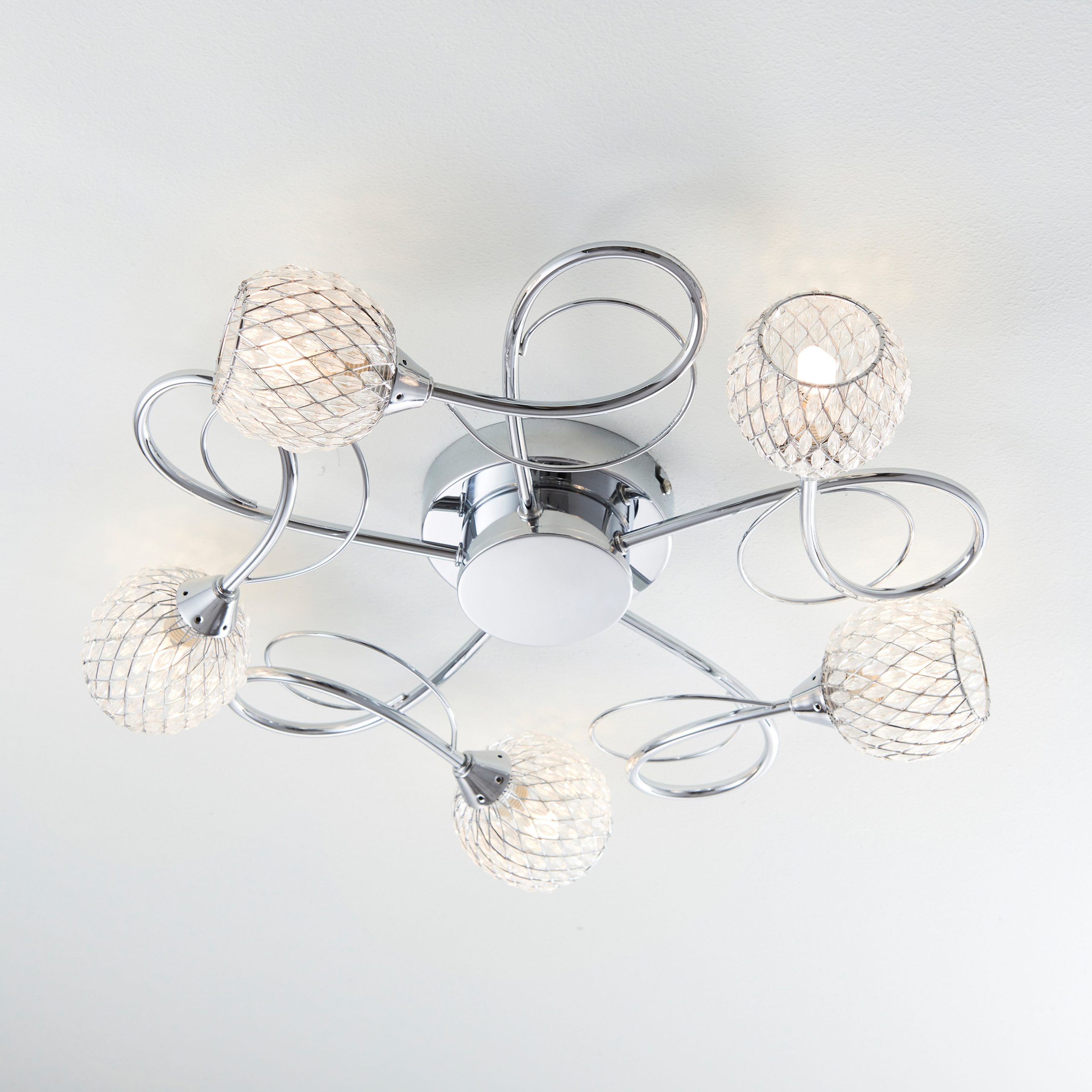 Gallery Direct Aherne 5 Ceiling Lamp Chrome