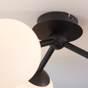 Gallery Direct Pulsa Bathroom 3 Ceiling Light Black 175x395mm | Shackletons