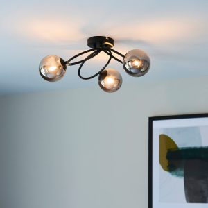 Gallery Direct Ellipse 3 Ceiling Light Black | Shackletons