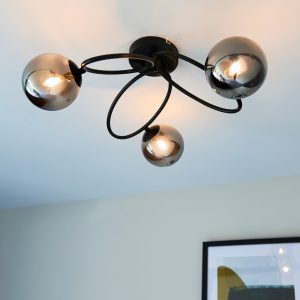 Gallery Direct Ellipse 3 Ceiling Light Black | Shackletons