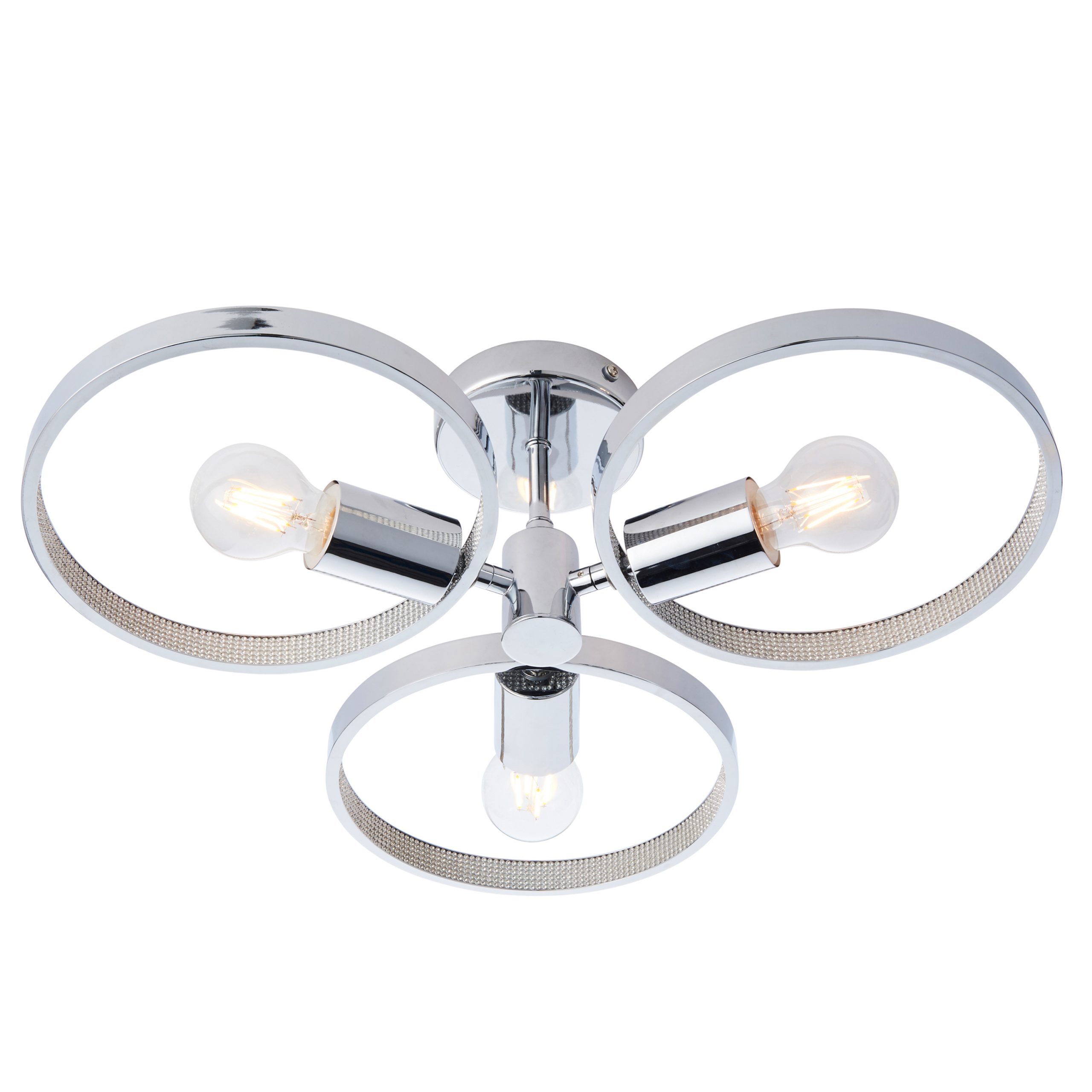 Gallery Direct Merola Bathroom 3 Ceiling Light Chrome | Shackletons