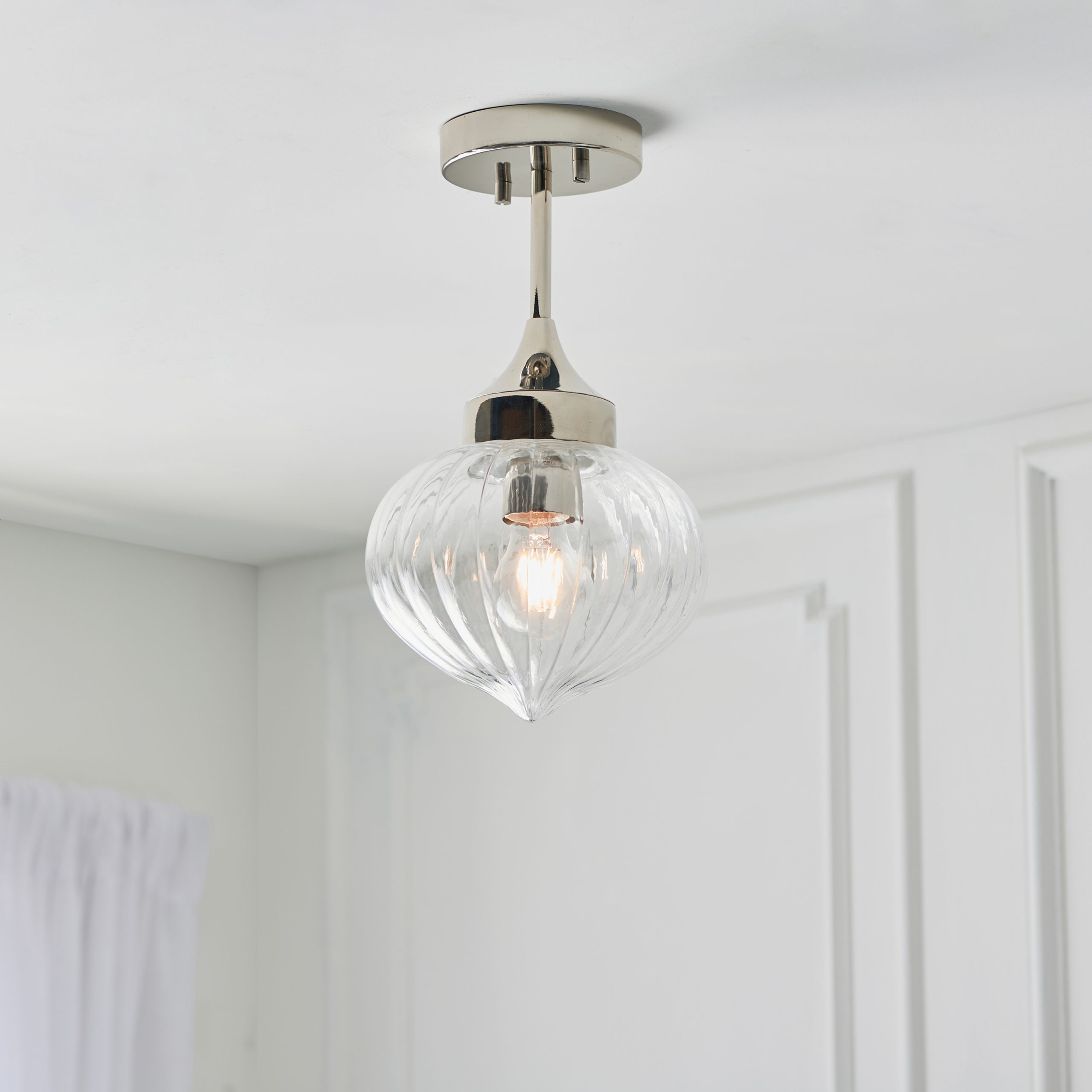 Gallery Direct Addington 1 Ceiling Light Nickel
