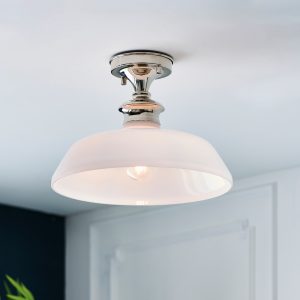 Gallery Direct Barford 1 Ceiling Light NickelOpal | Shackletons