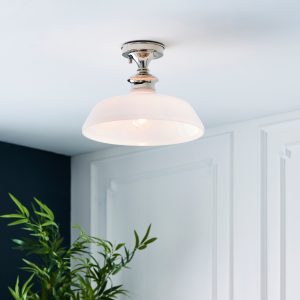 Gallery Direct Barford 1 Ceiling Light NickelOpal | Shackletons
