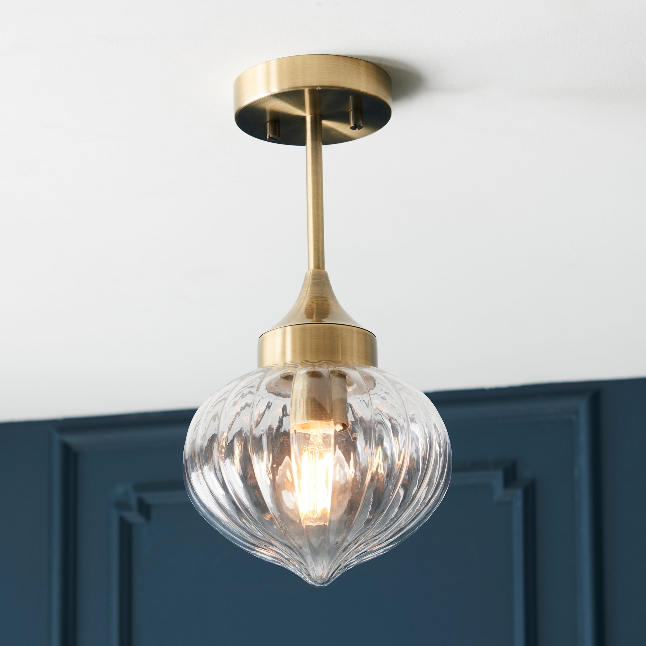 Gallery Direct Addington 1 Ceiling Light Brass