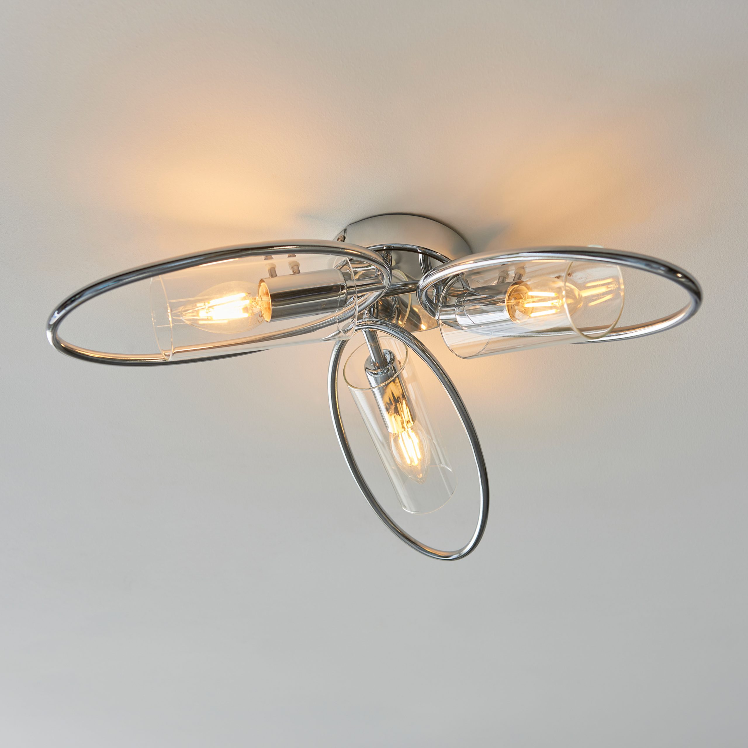 Gallery Direct Amari 3 Ceiling Light Chrome