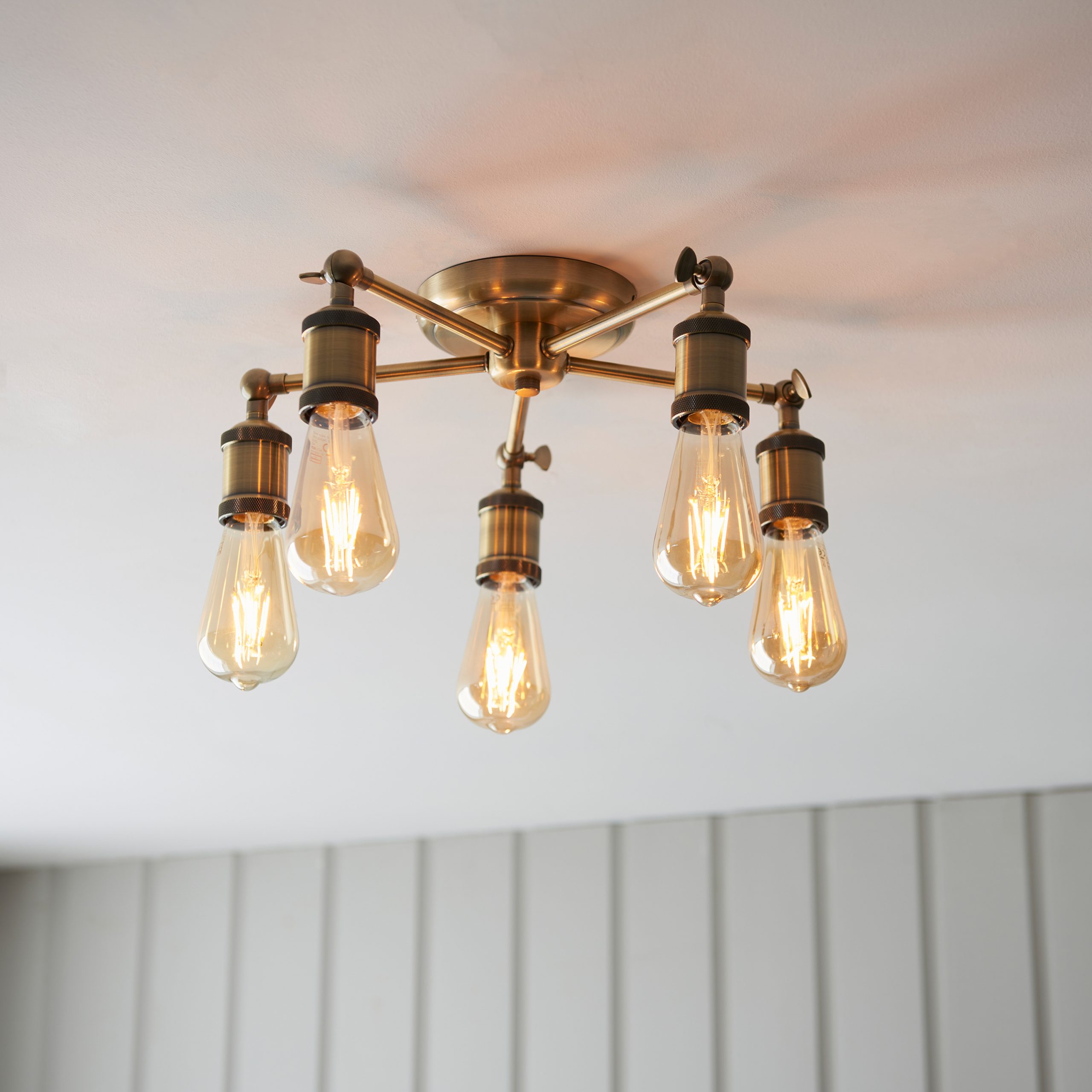 Gallery Direct Hal 5 Ceiling Light Antique Brass