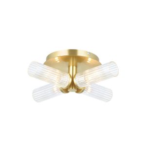 Gallery Direct Talo Bathroom 4 Ceiling Light Brass | Shackletons