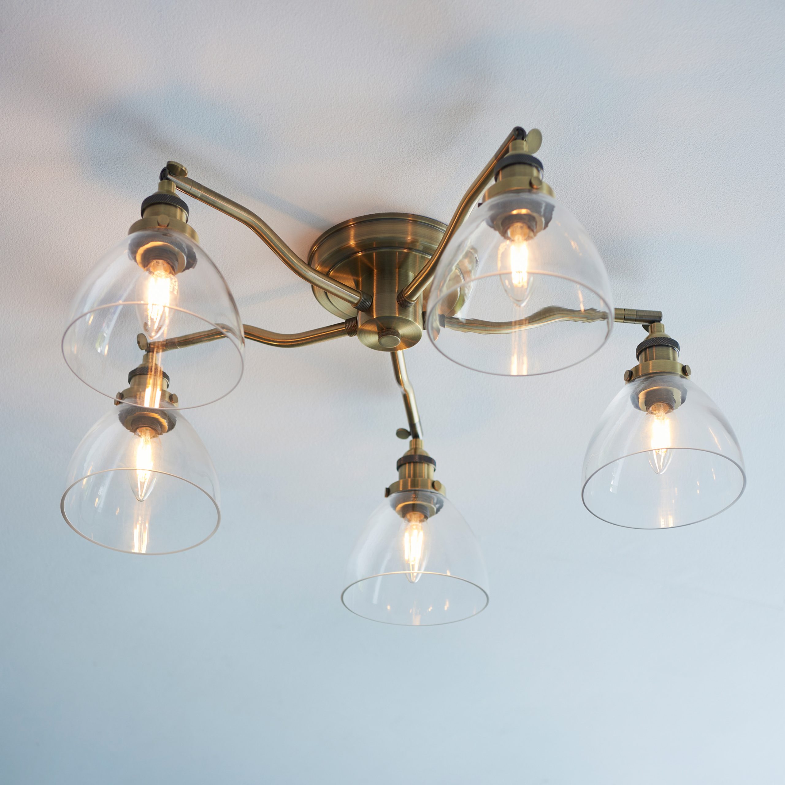 Gallery Direct Hansen 5 Ceiling Light Antique Brass