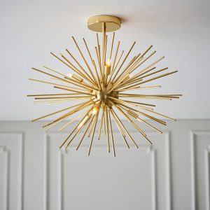 Gallery Direct Orta 6 Ceiling Light Satin Brass | Shackletons