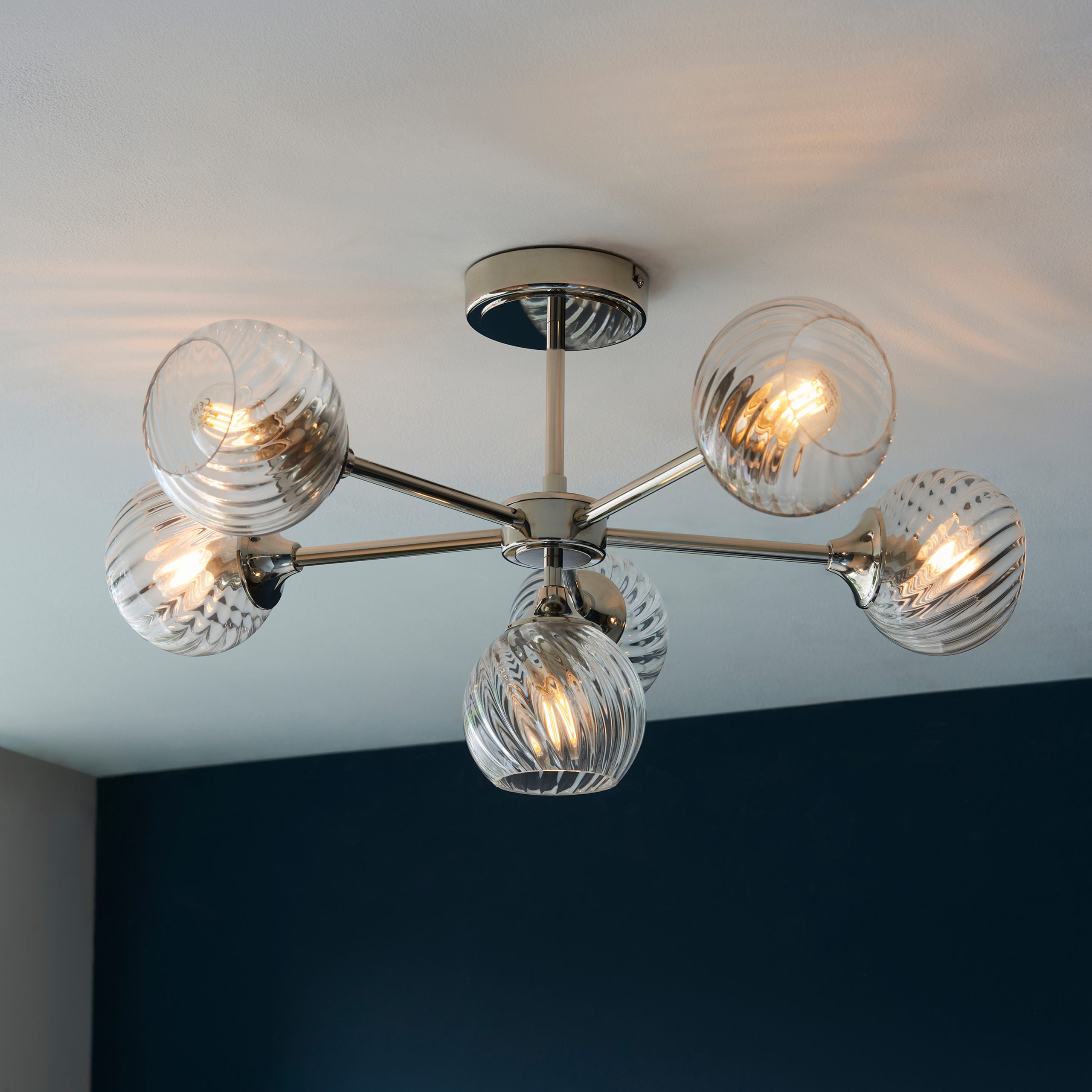 Gallery Direct Allegra 6 Ceiling Light Bright Nickel