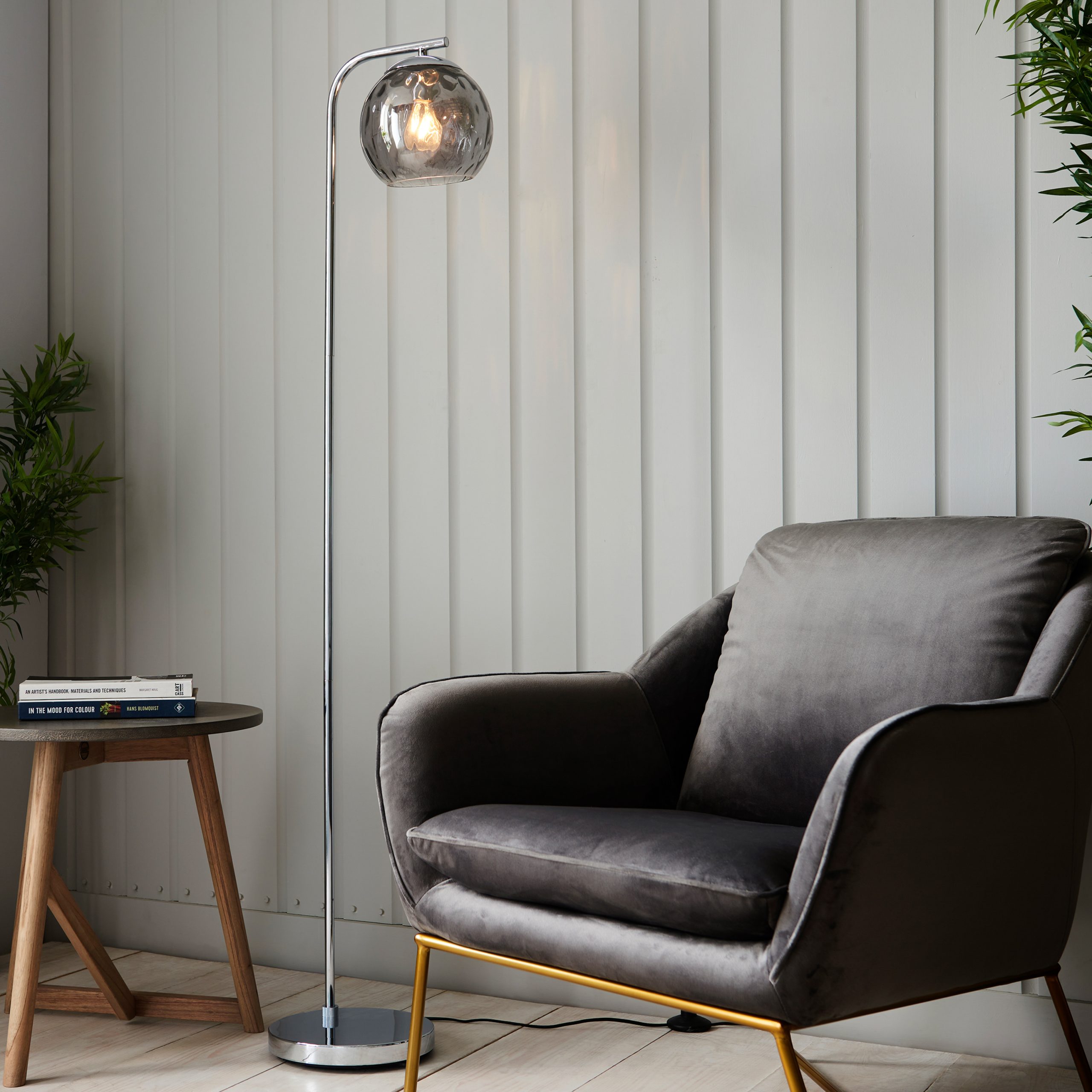 Gallery Direct Dimple 1 Floor Light Chrome