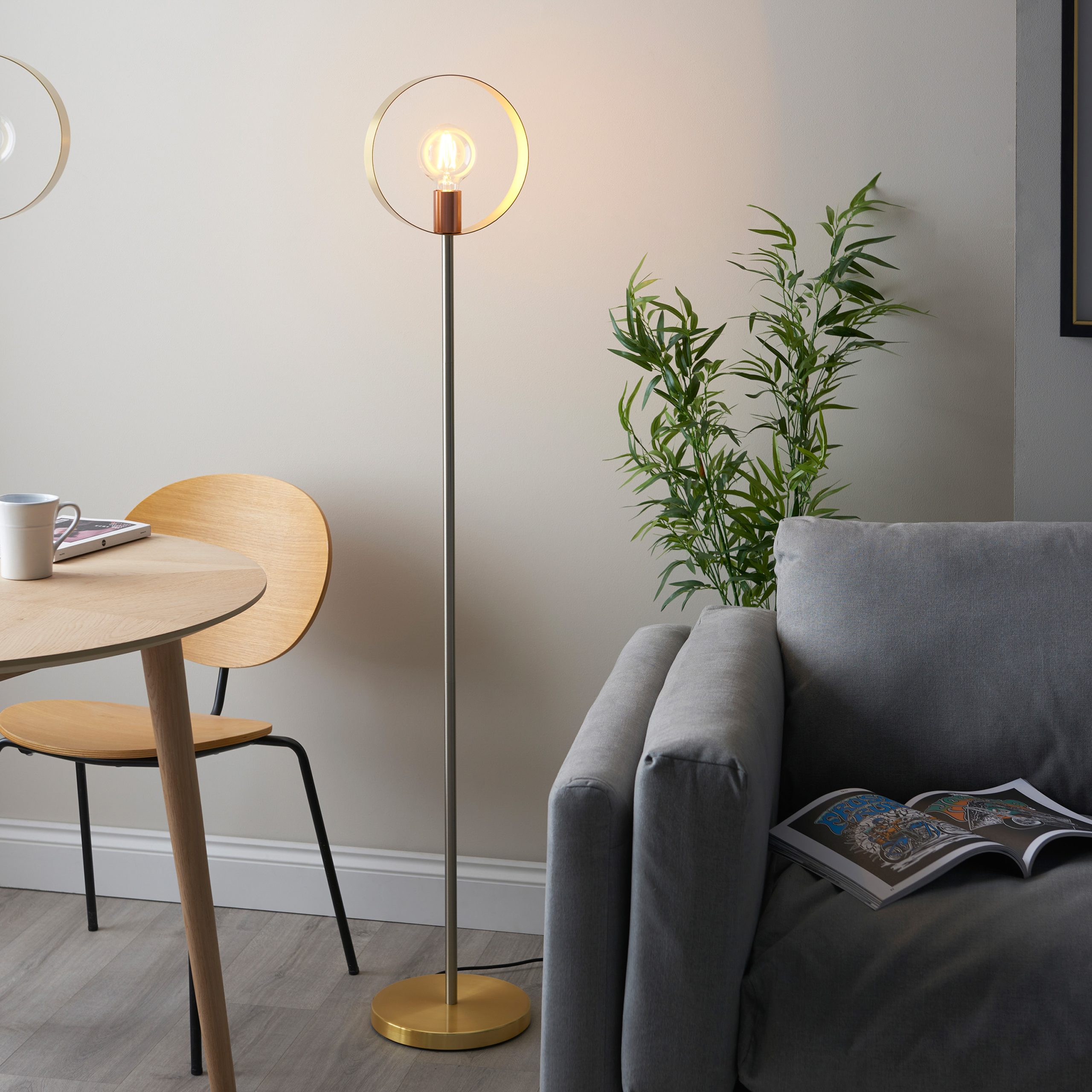 Gallery Direct Hoop Floor Light Brushed Gold