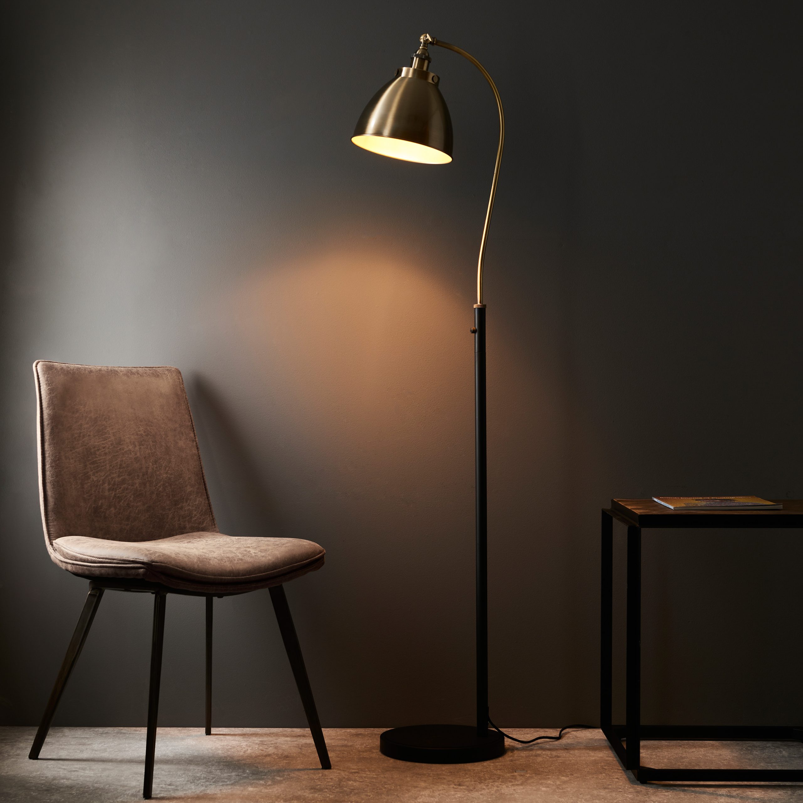 Gallery Direct Franklin Floor Lamp Antique Brass