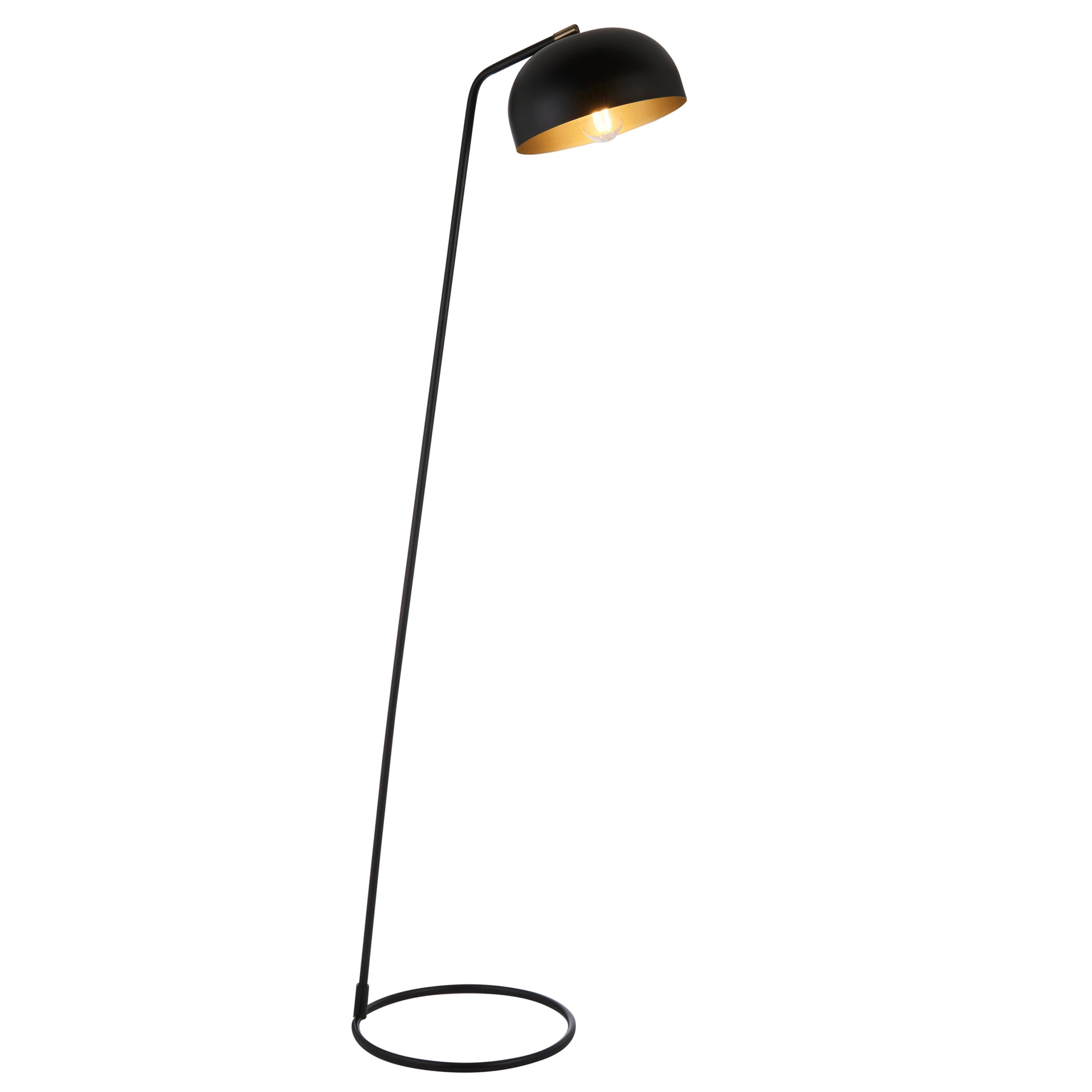 Gallery Direct Brair 1 Floor Light Matt Black  Antique Brass | Shackletons