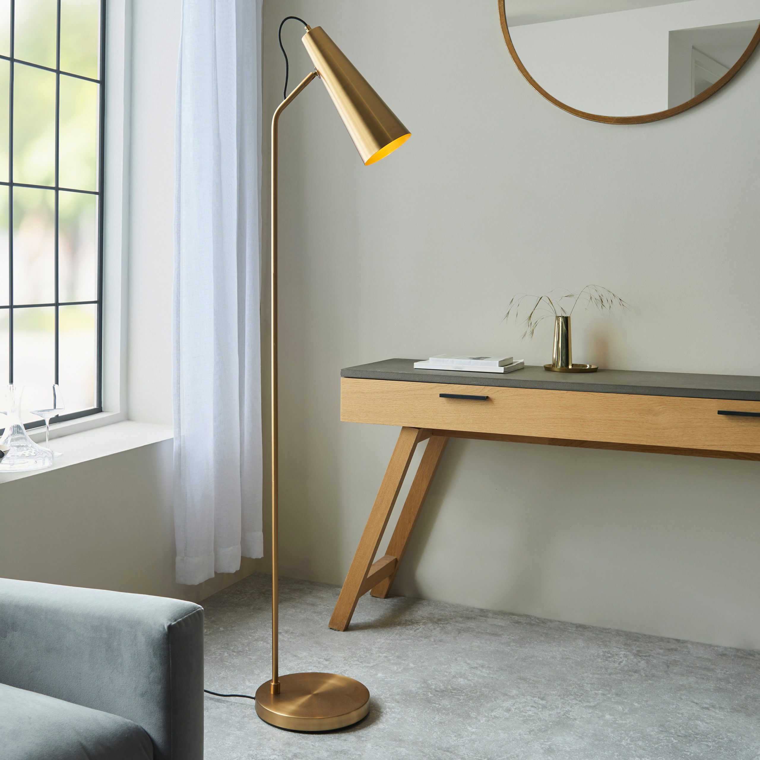 Gallery Direct Karna 1 Floor Light Antique Brass