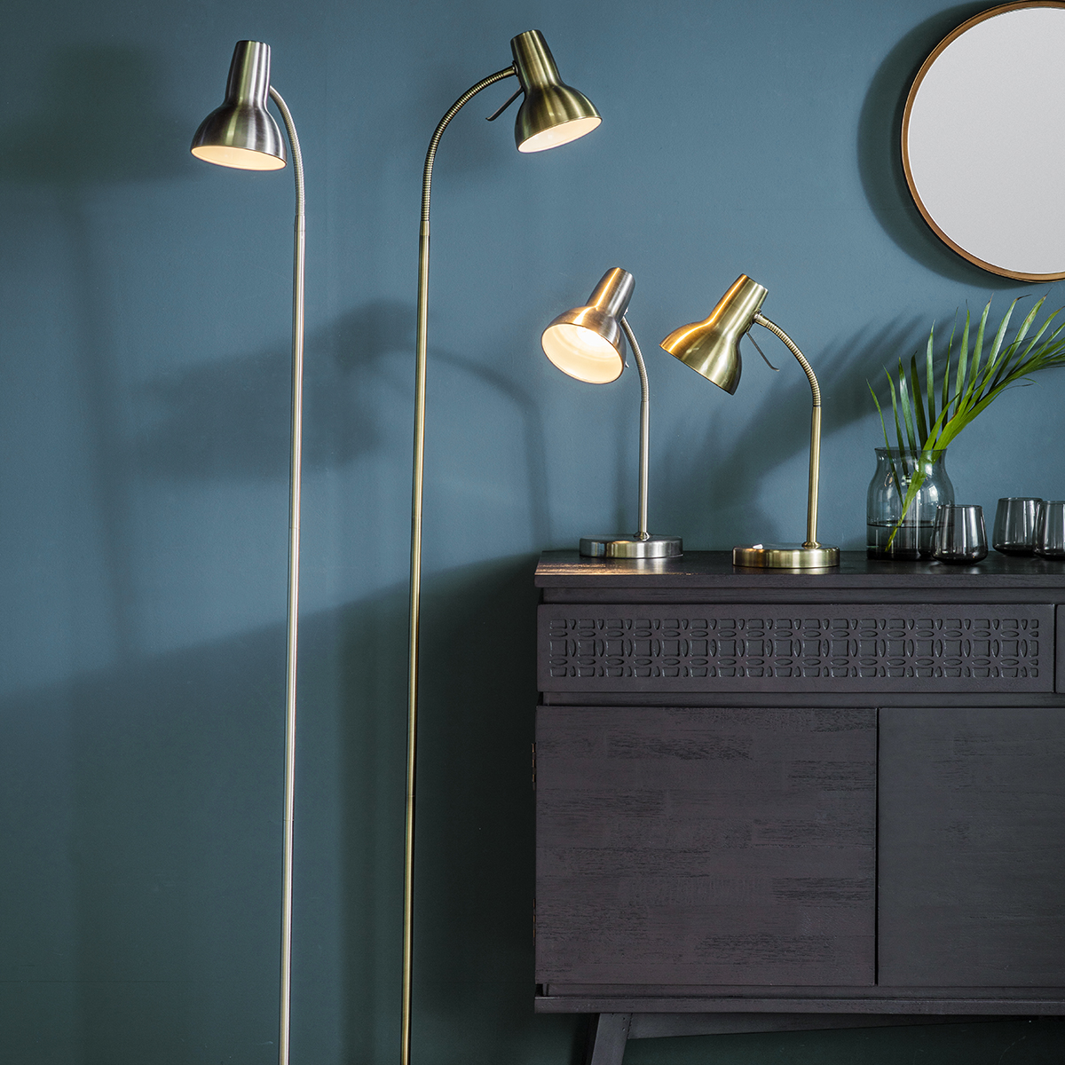 Gallery Direct Amalfi Floor Lamp Antique Brass
