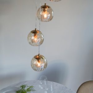 Gallery Direct Dimple 5 Pendant Light  Satin Brass | Shackletons