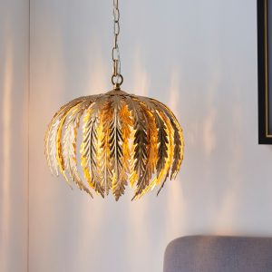 Gallery Direct Delphine 1 Pendant Light Gold Leaf | Shackletons